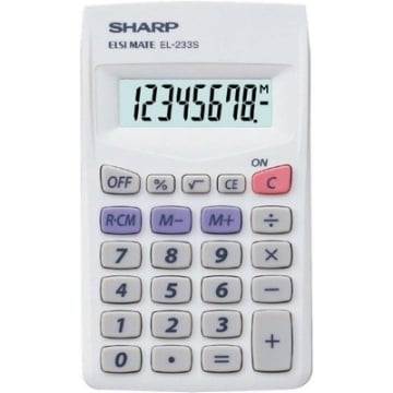 SHARP CALCOLATRICE TASCABILE 8 CIFRE A BATTERIA EL 233 SB 