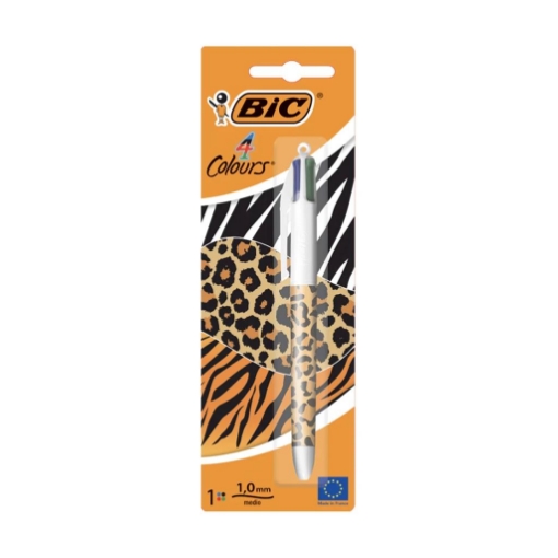 BIC PENNA ANIMALIER A SFERA 4 COLORI, PUNTA MEDIA (1.0 MM) PER SCUOLA E UFFICIO