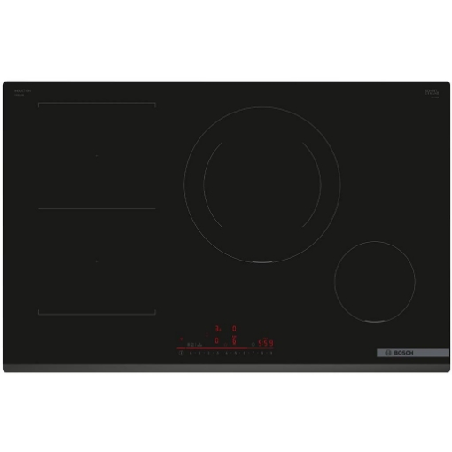 BOSCH PIANO COTTURA A INDUZIONE, 4 ZONE DI COTTURA, DIMENSIONI: L 80,2 CM, P 52,2 CM, PIANO IN VETROCERAMICA, NERO PVS831HB1E 