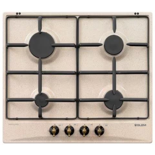 GLEM GAS PIANO COTTURA A GAS 4 FUOCHI GAS DA 60 CM COLORE AVENA CON FSD GT64SA 