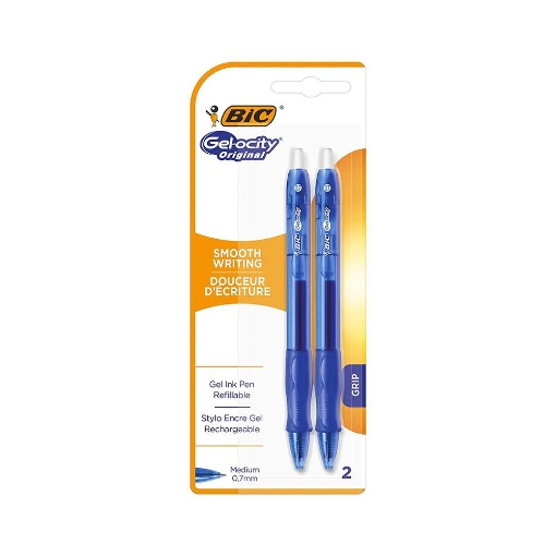 BIC 2PZ PENNA GELOCITY QUICKDRY A SCATTO BLU PUNTA MEDIA (0.7 MM) 