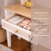 SCRIVANIA BIANCA IN LEGNO 90X40X79 CM CON 5 CASSETTI SCRITTOIO ELEGANTE STILE SHABBY CHARM PER STUDIO E CAMERA