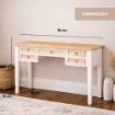 SCRIVANIA BIANCA IN LEGNO 90X40X79 CM CON 5 CASSETTI SCRITTOIO ELEGANTE STILE SHABBY CHARM PER STUDIO E CAMERA