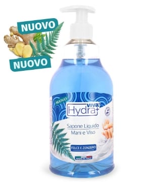 HYDRA VIVA SAPONE LIQUIDO MANI E VISO, FRAGRANZA FELVE E ZENZERIO IGIENE DIARIA - MADE IN ITALY 750ML