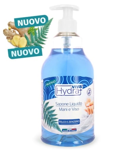 HYDRA VIVA SAPONE LIQUIDO MANI E VISO, FRAGRANZA FELVE E ZENZERIO IGIENE DIARIA - MADE IN ITALY 750ML