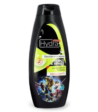 HYDRA VIVA DOCCIA SHAMPOO ENERGY & SPORT CON ESTRATTI DI GINSENG ENERGIZZANTE 500ML - MADE IN ITALY