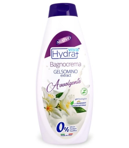 HYDRA VIVA BAGNOCREMA ESTRATTO DI GELSOMINO AVVOLGENTE INGREDIENTI DI ORIGINE NATURALE PH FISIOLOGICO 750ML - MADE IN ITALY