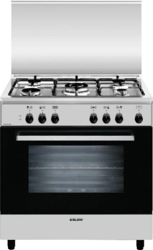 GLEM GAS CUCINA A GAS 5 FUOCHI FORNO ELETTRICO GRILL 80X50 CM INOX - A855EI