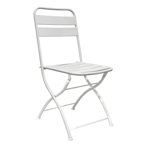 SEDIA BRISTOL PIEGHEVOLE IN FERRO BIANCA  42 X 50 X 88 H
