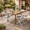 SEDIA BRISTOL PIEGHEVOLE IN FERRO BIANCA  42 X 50 X 88 H