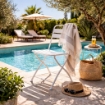 SEDIA BRISTOL PIEGHEVOLE IN FERRO BIANCA  42 X 50 X 88 H