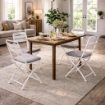 SEDIA BRISTOL PIEGHEVOLE IN FERRO BIANCA  42 X 50 X 88 H