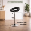 SGABELLO KENDAL CON SEDUTA IN ECOPELLE NERA E STRUTTURA IN ACCIAIO 48X53X102CM