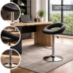 SGABELLO KENDAL CON SEDUTA IN ECOPELLE NERA E STRUTTURA IN ACCIAIO 48X53X102CM