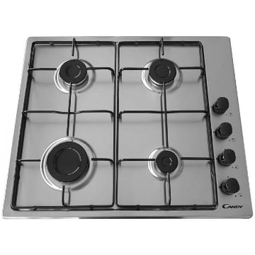 CANDY PIANO COTTURA A GAS 4 FUOCHI GAS COLORE ACCIAIO INOX CHW6LBX 
