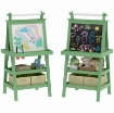 LAVAGNA PER BAMBINI CON CAVALLETTO 3 IN 1, ROTOLO DI CARTA E 2 CONTENITORI, IN LEGNO, 59X48X118 CM, VERDE ARTICOLO USATO