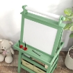 LAVAGNA PER BAMBINI CON CAVALLETTO 3 IN 1, ROTOLO DI CARTA E 2 CONTENITORI, IN LEGNO, 59X48X118 CM, VERDE ARTICOLO USATO