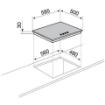 GLEM GAS PIANO COTTURA DA INCASSO 60 CM 4 FUOCHI GAS NERO GRIGLIE SMALTATE GT64NC 