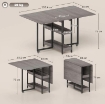 TAVOLO PIEGHEVOLE A 2 RIBALTE PER 4 PERSONE CON 2 RIPIANI APERTI, IN LEGNO E METALLO, 133.4X80X75 CM, GRIGIO