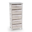 CASSETTIERA IN LEGNO DECORATA A 5 CASSETTI 40X29X90 CM COLORE BIANCO ARTICOLO USATO