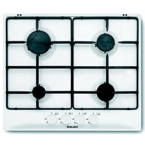 GLEMGAS PIANO COTTURA BIANCO DA INCASSO 60 CM 4 FORNELLI GT64WH 