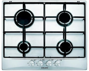 GLEM GAS PIANO COTTURA DA INCASSO 4 FORNELLI ACCIAIO INOSSIDABILE GT64IX 