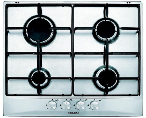 GLEM GAS PIANO COTTURA DA INCASSO 4 FORNELLI ACCIAIO INOSSIDABILE GT64IX 