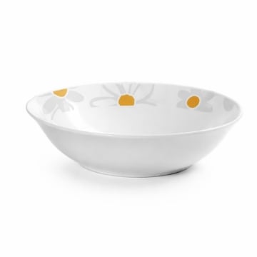 MA MAISON INSALATIERA IN PORCELLANA 22,5 CM CON MARGHERITE, CIOTOLA PER INSALATA DECORATA BIANCA