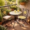  MA MAISON SET TAVOLO E 2 SEDIE DA GIARDINO EFFETTO MOSAICO SET 3 PEZZI PER BALCONE E TERRAZZO