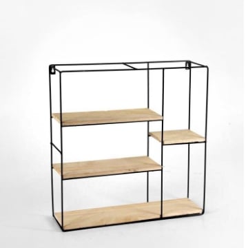 BACHECA DA PARETE STILE INDUSTRIAL RETAGONALE A 3 RIPIANI 50X12X50CM ARTICOLO USATO