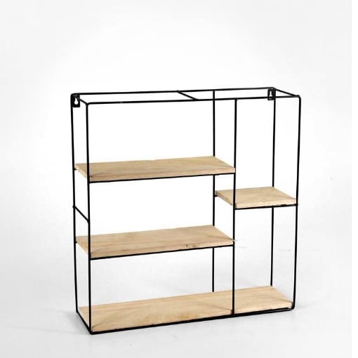 BACHECA DA PARETE STILE INDUSTRIAL RETAGONALE A 3 RIPIANI 50X12X50CM ARTICOLO USATO