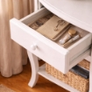 MA MAISON COMODINO BIANCO IN LEGNO 40X32X50 CM, TAVOLINO DA NOTTE CON CASSETTO PER CAMERA DA LETTO STILE SHABBY