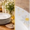 MA MAISON SERVIZIO PIATTI 18 PEZZI IN PORCELLANA CON MARGHERITE, SET TAVOLA 6 PERSONE 6 PIANI 6 FONDI 6 DESSERT BIANCO