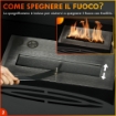 CAMINO A BIOETANOLO IN ACCIAIO INOX CON BRUCIATORE DA 1.2L PER 3 ORE DI DURATA, 36X26X54CM, NERO