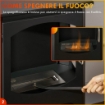 CAMINO A BIOETANOLO AUTOPORTANTE, BRUCIATORE DA 1.2L DURATA 3 ORE, AREA RISCALDATA 20-25 M¦, NERO