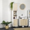 COLONNA DA BAGNO CON 2 RIPIANI APERTI E 2 ARMADIETTI 30X31.5X169 CM BIANCO LEGNO
