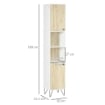COLONNA DA BAGNO CON 2 RIPIANI APERTI E 2 ARMADIETTI 30X31.5X169 CM BIANCO LEGNO