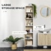 COLONNA DA BAGNO CON 2 RIPIANI APERTI E 2 ARMADIETTI 30X31.5X169 CM BIANCO LEGNO