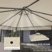 COPERTURA PER GAZEBO DA GIARDINO 3X3M, TETTO SOSTITUTIVO UPF30+ A 2 LIVELLI IN POLIESTERE, CREMA