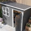 CASETTA DA GIARDINO IN ACCIAIO CON PORTA CON BLOCCO, FINESTRA E PRESE D'ARIA, 2.2 X 1.3 M, GRIGIO