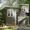 CASETTA DA GIARDINO IN ACCIAIO CON PORTA CON BLOCCO, FINESTRA E PRESE D'ARIA, 2.2 X 1.3 M, GRIGIO