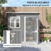 CASETTA DA GIARDINO IN ACCIAIO CON PORTA CON BLOCCO, FINESTRA E PRESE D'ARIA, 2.2 X 1.3 M, GRIGIO