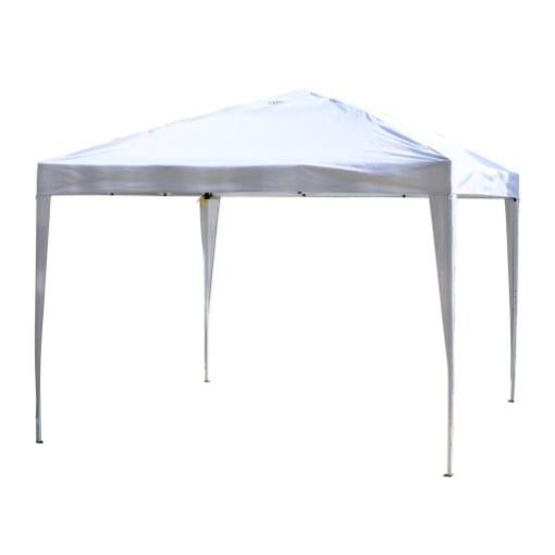 GAZEBO STRUTTURA IN ACCIAIO PIEGHEVOLE RIVESTIMENTO TESSUTO OXFORD BIANCO 3X3M