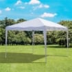 GAZEBO STRUTTURA IN ACCIAIO PIEGHEVOLE RIVESTIMENTO TESSUTO OXFORD BIANCO 3X3M