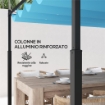 GAZEBO PERGOLA 4X4 M CON TETTUCCIO RETRATTILE, 8 VITI E 8 PICCHETTI IN ALLUMINIO, POLIESTERE E METALLO, BIANCO