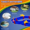 PLAYSET ACQUATICO 53 PEZZI CON ACQUA E SABBIA, PERCORSO ACQUATICO PER BAMBINI 3-6 ANNI CON ACCESSORI E PARTI COMPONIBILI, IN PP, 123X90X7CM, BLU E ROSSO