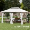 GAZEBO DA GIARDINO 3X4 M CON TENDE RIMOVIBILI, DOPPIO TETTO E STRUTTURA IN METALLO, CREMA