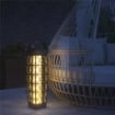 LAMPADA SOLARE DA GIARDINO CON ILLUMINAZIONE LED IN ACCIAIO E RATTAN PE 20X20X68 CM GRIGIO