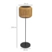 LAMPADA SOLARE DA GIARDINO CON ILLUMINAZIONE LED IN ACCIAIO E RATTAN PE, Ï34X130 CM GIALLO