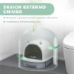 LETTIERA PER GATTI CHIUSA CON VASSOIO ESTRAIBILE, PALETTA E FILTRO AI CARBONI ATTIVI, GRIGIO